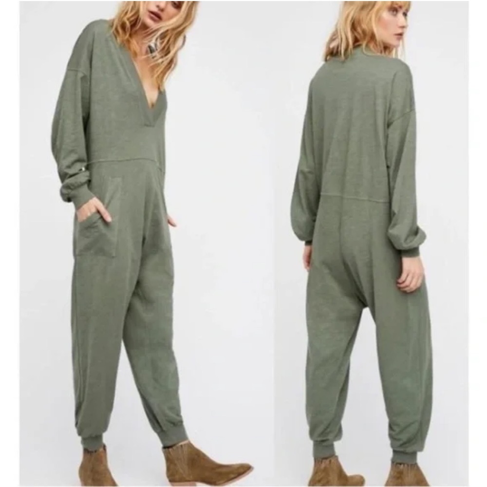 Intimately Free People Just Because Aloe Green Slouchy Onsie Jumpsuit Size XS